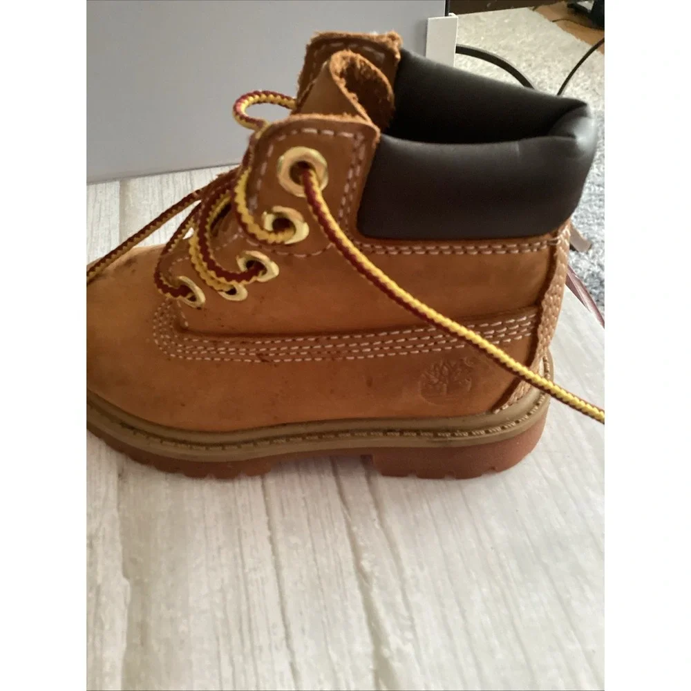 Timberland Toddler Nubuck Leather Lug Sole Lace Up Ankle Boots Brown Size 5 M US